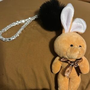 Adorable Tan Bunny Plush Keychain